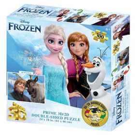 Prime 37554 3D Disney Frozen Çift Taraflı 300 Parça Puzzle