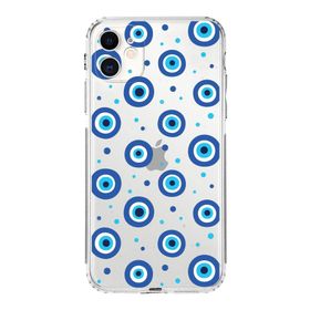 Printify Apple iPhone 11 ile Uyumlu Nazar Boncuğu 1 Baskılı Kamera Korumalı Şeffaf Silikon Kılıf