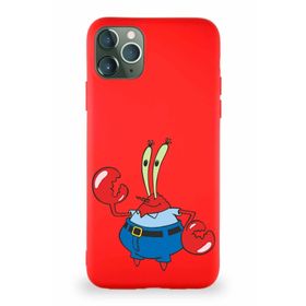 Printify Apple Iphone 11 Pro Max Soft Premier Kapak Bay Yengeç Tasarımlı Silikon Kırmızı Kılıf