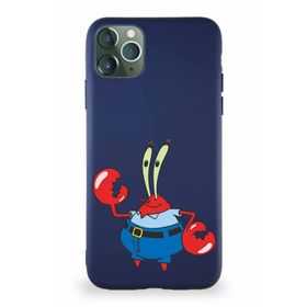 Printify Apple Iphone 11 Pro Max Soft Premier Kapak Bay Yengeç Tasarımlı Silikon Lacivert Kılıf