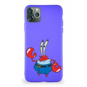 Printify Apple Iphone 11 Pro Max Soft Premier Kapak Bay Yengeç Tasarımlı Silikon Mor Kılıf