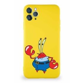 Printify Apple Iphone 11 Pro Max Soft Premier Kapak Bay Yengeç Tasarımlı Silikon Sarı Kılıf