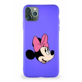 PrintiFy Apple iPhone 11 Pro Max Soft Premier Kapak Minnie Mouse-a Tasarımlı Silikon Mor Kılıf