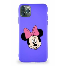 PrintiFy Apple iPhone 11 Pro Max Soft Premier Kapak Minnie Mouse-c Tasarımlı Silikon Mor Kılıf