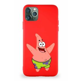 Printify Apple Iphone 11 Pro Max Soft Premier Kapak Patrick Yıldız Tasarımlı Silikon Kırmızı Kılıf