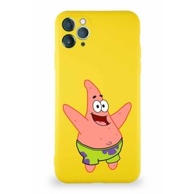 Printify Apple Iphone 11 Pro Max Soft Premier Kapak Patrick Yıldız Tasarımlı Silikon Sarı Kılıf