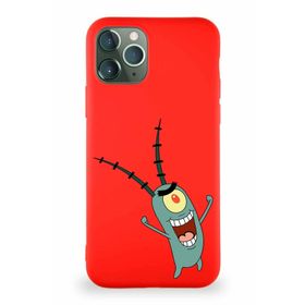 PrintiFy Apple Iphone 11 Pro Max Soft Premier Kapak Plankton Tasarımlı Silikon Kırmızı Kılıf