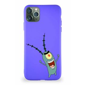 Printify Apple Iphone 11 Pro Max Soft Premier Kapak Plankton Tasarımlı Silikon Mor Kılıf