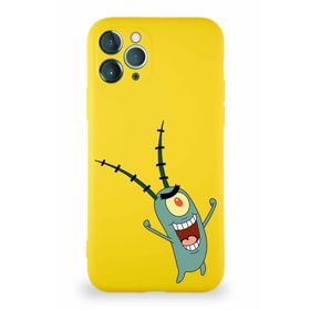 Printify Apple Iphone 11 Pro Max Soft Premier Kapak Plankton Tasarımlı Silikon Sarı Kılıf