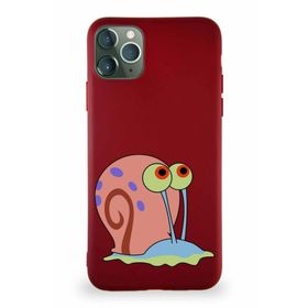 Printify Apple Iphone 11 Pro Max Soft Premier Kapak Salyangoz Gary Tasarımlı Silikon Mürdüm Kılıf