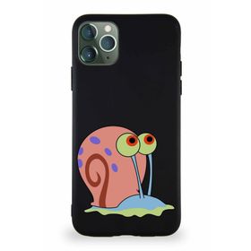Printify Apple Iphone 11 Pro Max Soft Premier Kapak Salyangoz Gary Tasarımlı Silikon Siyah Kılıf