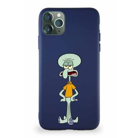 Printify Apple Iphone 11 Pro Max Soft Premier Kapak Squidward Dokunaç Tasarımlı Silikon Lacivert Kılıf