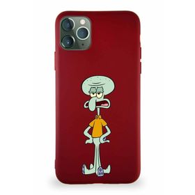 Printify Apple Iphone 11 Pro Max Soft Premier Kapak Squidward Dokunaç Tasarımlı Silikon Mürdüm Kılıf