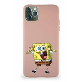 Printify Apple Iphone 11 Pro Max Soft Premier Kapak Sünger Bob Tasarımlı Silikon Pudra Kılıf