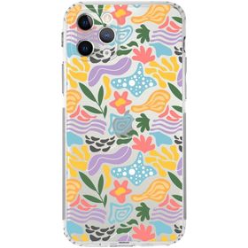 Printify Apple iPhone 11 Pro Max Uyumlu Kamera Korumalı Kapak Memphis Desen Tasarımlı Şeffaf Cep Telefonu Kılıfı