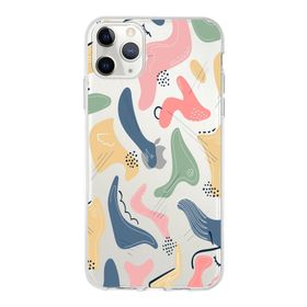 Printify Apple iPhone 11 Pro Max Uyumlu Kapak Abstract Tasarımlı 1 mm Fit Şeffaf Silikon Kılıf