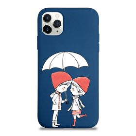 Printify Apple Iphone 11 Pro Max Uyumlu Lansman Aşk Tasarımlı Içi Kadife Kapak-Lacivert Kılıf