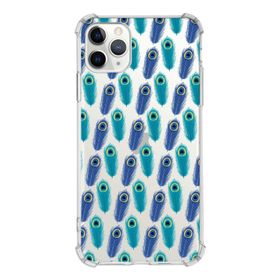 Printify Apple iPhone 11 Pro Max Uyumlu Nazar Boncuğu 4 Baskılı Şeffaf Köşe Korumalı Antişok Kılıf