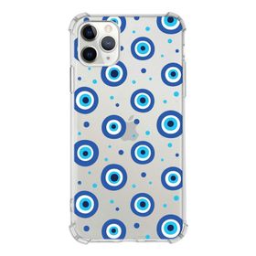 Printify Apple iPhone 11 Pro Uyumlu Nazar Boncuğu 1 Baskılı Şeffaf Köşe Korumalı Antişok Kılıf