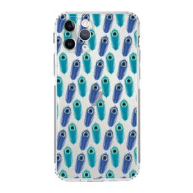 Printify Apple iPhone 11 Pro Uyumlu Nazar Boncuğu 4 Baskılı Kamera Korumalı Şeffaf Silikon Kılıf