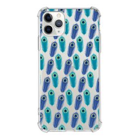 Printify Apple iPhone 11 Pro Uyumlu Nazar Boncuğu 4 Baskılı Şeffaf Köşe Korumalı Antişok Kılıf