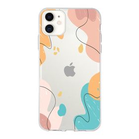 Printify Apple iPhone 11 Uyumlu Kapak Karışık Renkler Tasarımlı 1mm Fit Şeffaf Silikon Kılıf