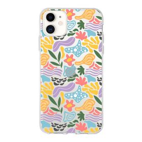 Printify Apple iPhone 11 Uyumlu Kapak Memphis Desen - 2 Tasarımlı 1mm Fit Şeffaf Silikon Kılıf