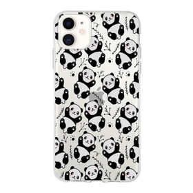 Printify Apple iPhone 11 Uyumlu Kapak Panda Tasarımlı Fit Şeffaf Silikon Kılıf