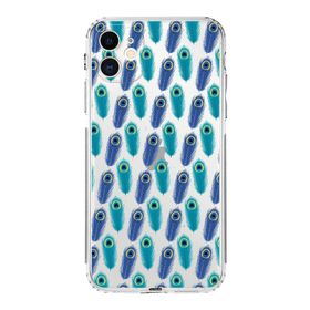 Printify Apple iPhone 11 Uyumlu Nazar Boncuğu 4 Baskılı Kamera Korumalı Şeffaf Silikon Kılıf