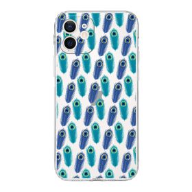 Printify Apple iPhone 12 ile Uyumlu Nazar Boncuğu 4 Baskılı Kamera Korumalı Şeffaf Silikon Kılıf
