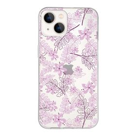 Printify Apple iPhone 13 Mini Uyumlu Kapak Floral Pudra Tasarımlı Şeffaf Silikon Kılıf