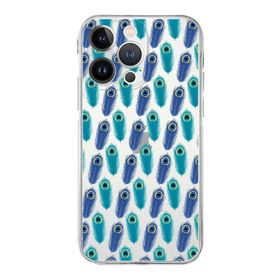Printify Apple iPhone 13 Pro ile Uyumlu Nazar Boncuğu 4 Baskılı Kamera Korumalı Şeffaf Silikon Kılıf