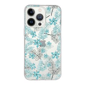 Printify Apple iPhone 13 Pro Uyumlu Kapak Floral Su Yeşili Tasarımlı Şeffaf Silikon Kılıf