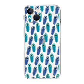 Printify Apple iPhone 13 Uyumlu Nazar Boncuğu 4 Baskılı Kamera Korumalı Şeffaf Silikon Kılıf