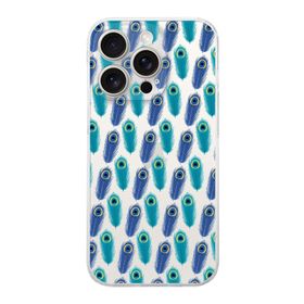 Printify Apple iPhone 15 Pro Max Uyumlu Nazar Boncuğu 4 Baskılı Kamera Korumalı Şeffaf Silikon Kılıf