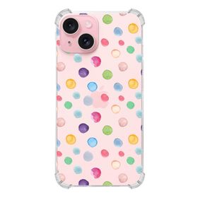 Printify Apple iPhone 15 Uyumlu Water Color 6 Baskılı Şeffaf Köşe Korumalı Antişok Kılıf