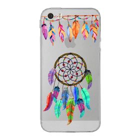 Printify Apple iPhone 5S Uyumlu Nazar Boncuğu 6 Baskılı Kamera Korumalı Şeffaf Silikon Kılıf