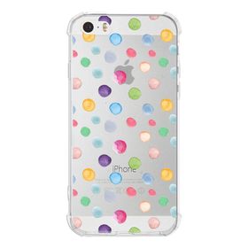 Printify Apple iPhone 5S Uyumlu Water Color 6 Baskılı Şeffaf Köşe Korumalı Antişok Kılıf