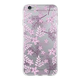 Printify Apple iPhone 6 Plus Uyumlu Kapak Floral Pudra Tasarımlı Şeffaf Silikon Kılıf