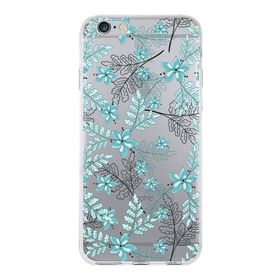 Printify Apple iPhone 6 Plus Uyumlu Kapak Floral Su Yeşili Tasarımlı Şeffaf Silikon Kılıf