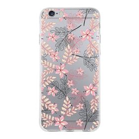 Printify Apple iPhone 6S Uyumlu Kapak Floral Kırmızı Tasarımlı Şeffaf Silikon Kılıf