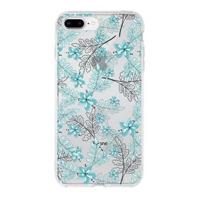 Printify Apple iPhone 7 Plus Uyumlu Kapak Floral Su Yeşili Tasarımlı Şeffaf Silikon Kılıf