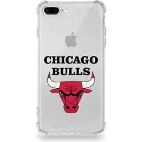 Printify Apple iPhone 8 Plus Uyumlu Darbe Emici Antişok Kapak Chicago Bulls Tasarımlı Şeffaf Silikon Kılıf