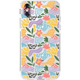 Printify Apple iPhone XS Max Uyumlu Kamera Korumalı Kapak Memphis Desen Tasarımlı Şeffaf Cep Telefonu Kılıfı