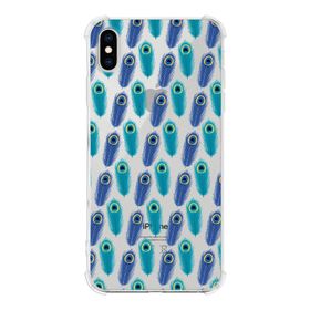 Printify Apple iPhone XS Max Uyumlu Nazar Boncuğu 4 Baskılı Şeffaf Köşe Korumalı Antişok Kılıf