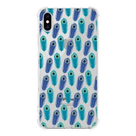 Printify Apple iPhone XS Uyumlu Nazar Boncuğu 4 Baskılı Şeffaf Köşe Korumalı Antişok Kılıf