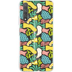 Printify Huawei Honor 20 İle Uyumlu 1mm Kapak Memphis Desen Tasarımlı Şeffaf Silikon Cep Telefonu Kılıfı