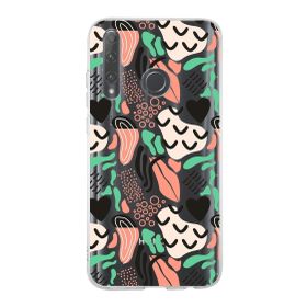 Printify Huawei Honor 20 Lite İle Uyumlu 1mm Kapak Memphis Desen Tasarımlı Şeffaf Silikon Cep Telefonu Kılıfı