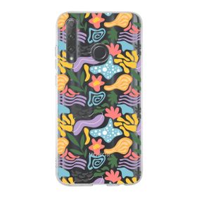 Printify Huawei Honor 20 Lite İle Uyumlu 1mm Kapak Memphis Desen Tasarımlı Şeffaf Silikon Cep Telefonu Kılıfı