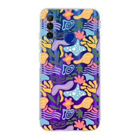 Printify Huawei Honor 20 Lite Uyumlu Kamera Korumalı Kapak Memphis Desen Tasarımlı Şeffaf Cep Telefonu Kılıfı
